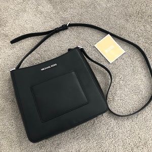 Michael Kors black leather crossbody bag